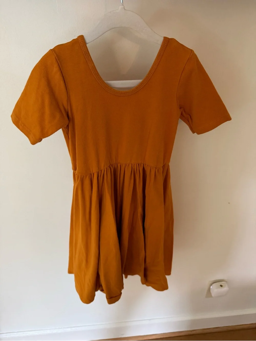 Girls' Casual Rust Orange Short Sleeve Dress